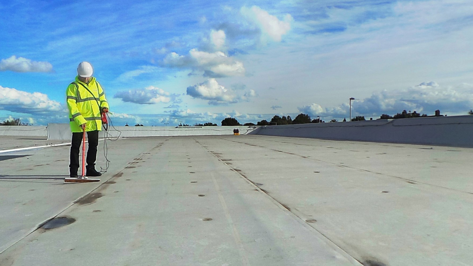 HVLT flat roof inspection in progress